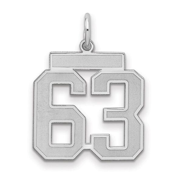 Sterling Silver Jersey Collection Medium Number 63 Pendant